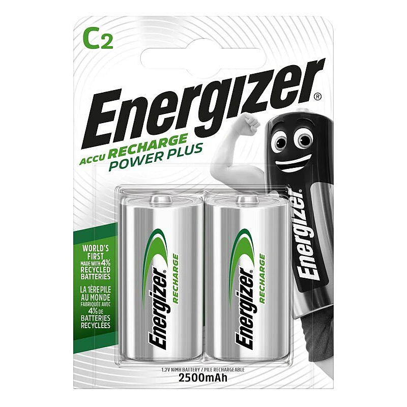 Energizer Μπαταρία Επαναφορτιζόμενη ACCU Recharge Power Plus R14 C Ni-MH 2500mAh 2 Τεμάχια Energizer Μπαταρία Επαναφορτιζόμενη ACCU Recharge Power Plus R14 C Ni-MH 2500mAh 2 Τεμάχια