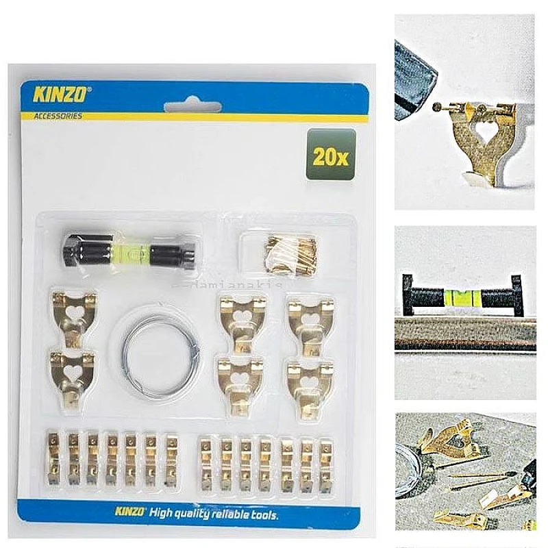 KINZO 79744 Γάντζοι τοίχου για κρέμασμα κορνίζας σετ 20 τεμαχίων KINZO 79744 Γάντζοι τοίχου για κρέμασμα κορνίζας σετ 20 τεμαχίων