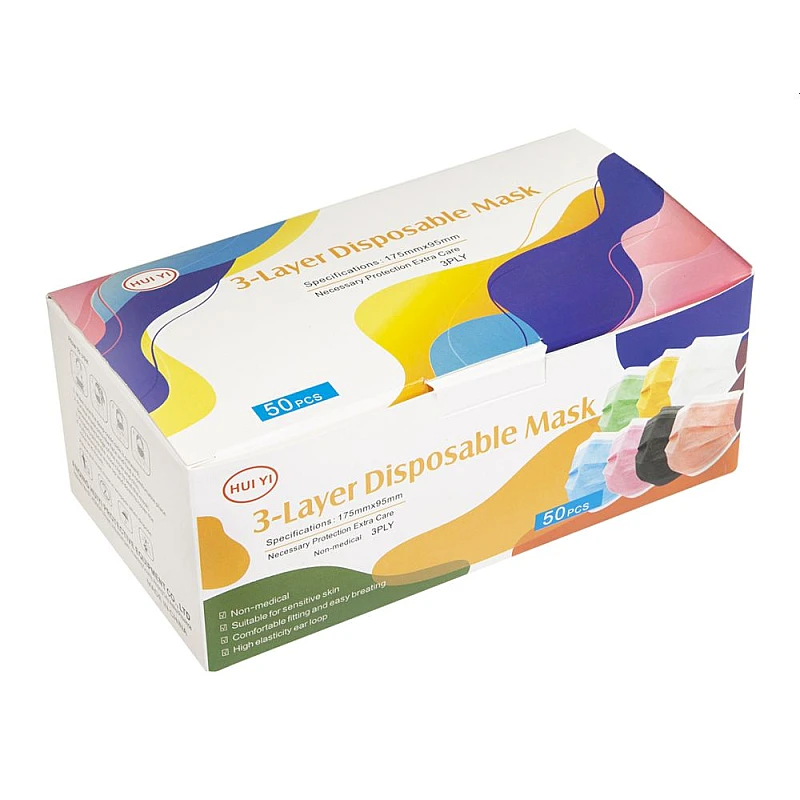 Μάσκα Προσώπου μαύρη Disposable Face Mask 3 στρωμάτων 50 τεμάχια MASK-3PLY-BL OEM Μάσκα Προσώπου μαύρη Disposable Face Mask 3 στρωμάτων 50 τεμάχια MASK-3PLY-BL OEM