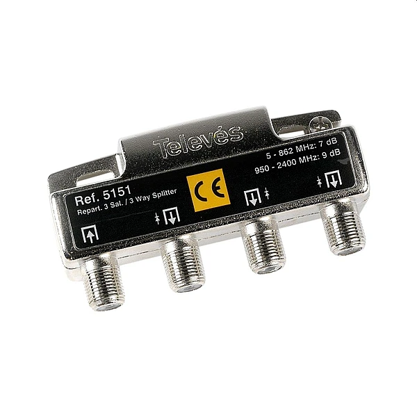 TELEVES splitter TV/SAT 3 εξόδων F ALL BAND DC 5-2400Mhz 5151