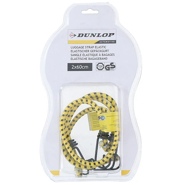 DUNLOP 236169 Ιμάντας - Σχοινί Ελαστικό συγκράτησης αποσκευών 2 x 60cm κίτρινο