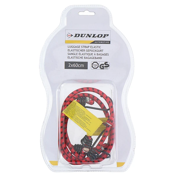 DUNLOP 236169 Ιμάντας - Σχοινί Ελαστικό συγκράτησης αποσκευών 2 x 60cm κόκκινο