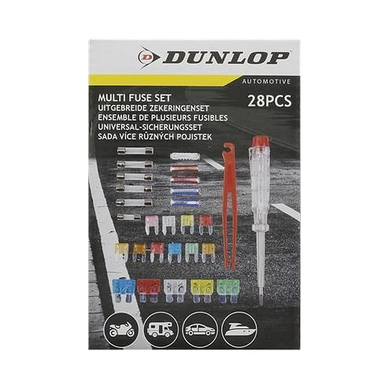 DUNLOP 49636 Σετ Κατσαβίδι Δοκιμαστικό και ασφάλειες αυτοκινήτου 28 τεμάχια DUNLOP 49636 Σετ Κατσαβίδι Δοκιμαστικό και ασφάλειες αυτοκινήτου 28 τεμάχια