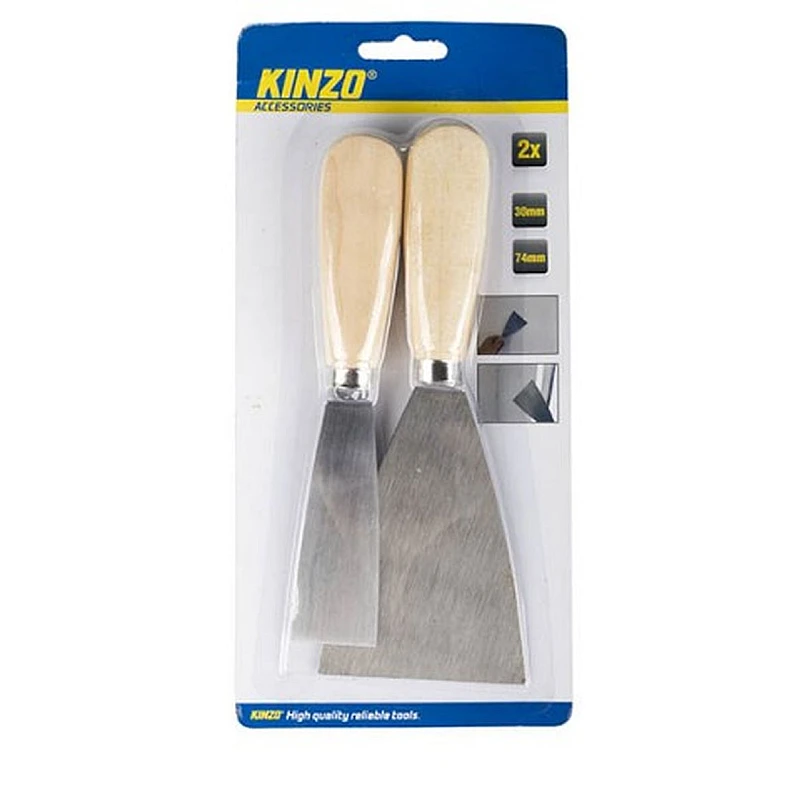 KINZO 79376 Σετ Σπάτουλες με ξύλινη Λαβή 30-74mm 2τμχ KINZO 79376 Σετ Σπάτουλες με ξύλινη Λαβή 30-74mm 2τμχ