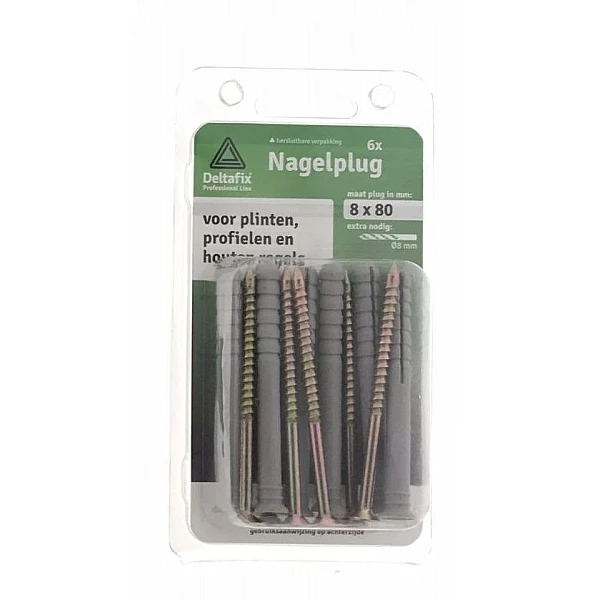 Σετ βύσματα καρφωτά με βίδα 8x80mm 6 τεμ. 002847 Deltafix 23447-3097
