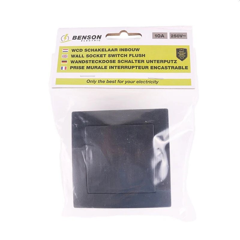Διακόπτης Απλός χωνευτός 10A 250V Μαύρος 013426 BENSON Διακόπτης Απλός χωνευτός 10A 250V Μαύρος 013426 BENSON