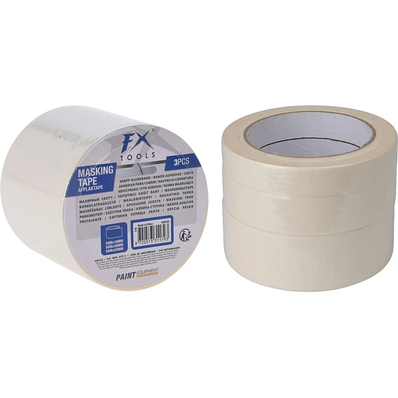 Σετ Κολλητική Ταινία Χάρτινη (masking tape) 3τεμαχίων 18mm ,24mm, 36mm CY8001340 FX TOOLS