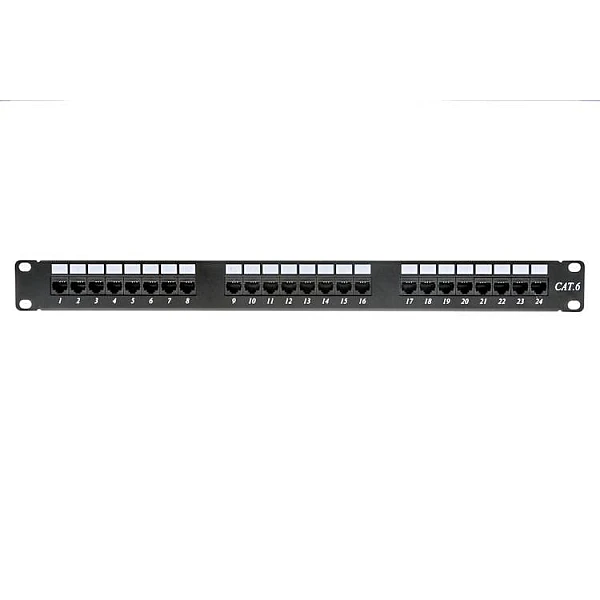 PP-UTPC6-24 Patch panel 19" CAT 6 UTP 24 θυρών σε μαύρο χρώμα 1U OEM