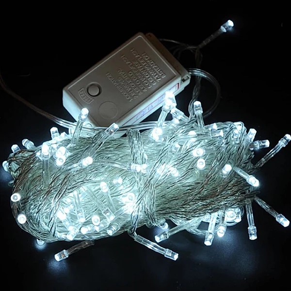 Χριστουγεννιάτικα λαμπάκια LED 100L με κοντρόλ 8 λειτουργιών χρώμα Ψυχρό λευκό W-100 OEM