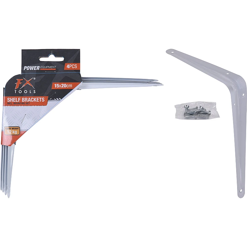 Σετ Γωνίες Στήριξης ραφιών 4τεμ. 150x200mm Λευκό CY5900840 FX Tools Σετ Γωνίες Στήριξης ραφιών 4τεμ. 150x200mm Λευκό CY5900840 FX Tools