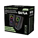 Esperanza Baila Gaming Ηχεία Υπολογιστή 2.0 με Ισχύ 6W με φωτισμό LED σε Μαύρο Χρώμα Esperanza Baila Gaming Ηχεία Υπολογιστή 2.0 με Ισχύ 6W με φωτισμό LED σε Μαύρο Χρώμα