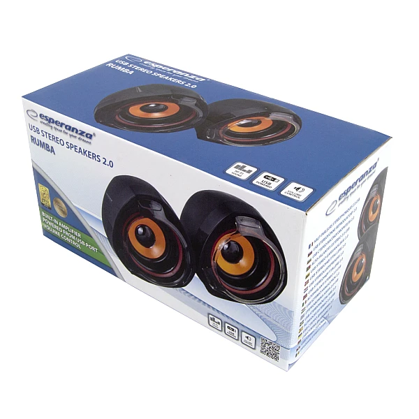 Ηχεία STEREO ESPERANZA USB 2.0 RUMBA EP141 5W σε μαύρο χρώμα