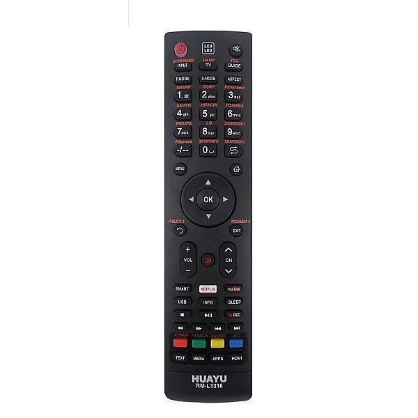RM-L1316V Τηλεχειριστήριο τηλεόρασης Universal κατάλληλο για μοντέλα LCD/LED TV SMASH
