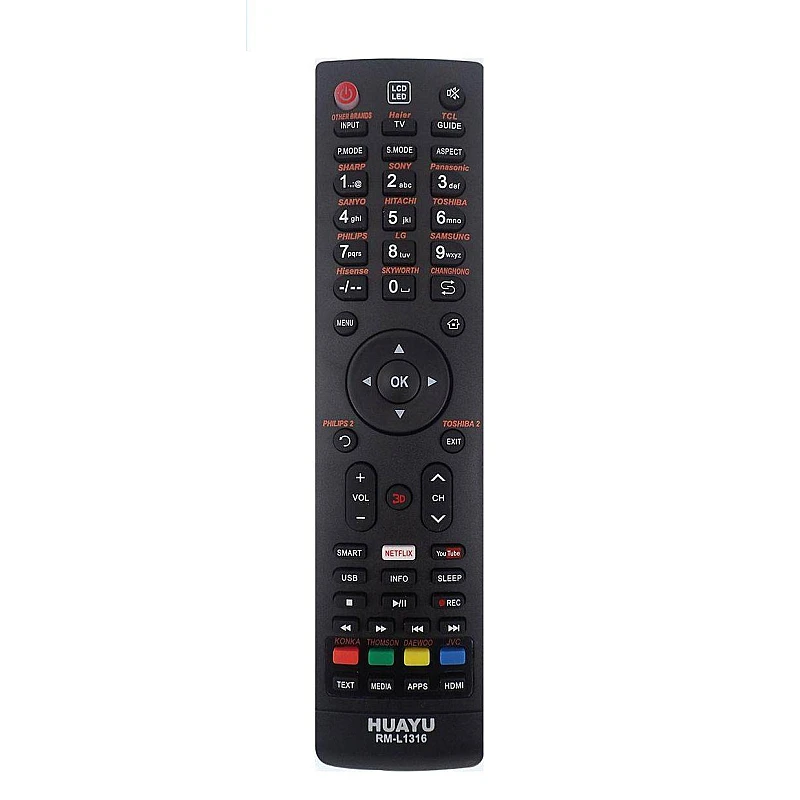 RM-L1316V Τηλεχειριστήριο τηλεόρασης Universal κατάλληλο για μοντέλα LCD/LED TV SMASH RM-L1316V Τηλεχειριστήριο τηλεόρασης Universal κατάλληλο για μοντέλα LCD/LED TV SMASH