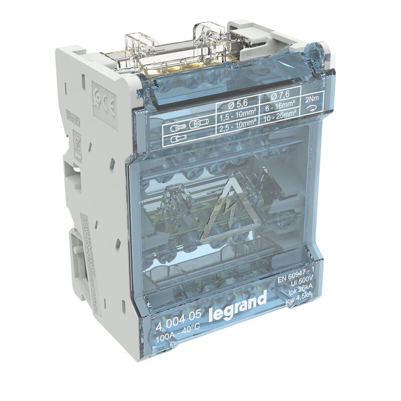 LEGRAND Τετραπολικός διανομέας ράγας 400405 4P 100Α LEGRAND Τετραπολικός διανομέας ράγας 400405 4P 100Α
