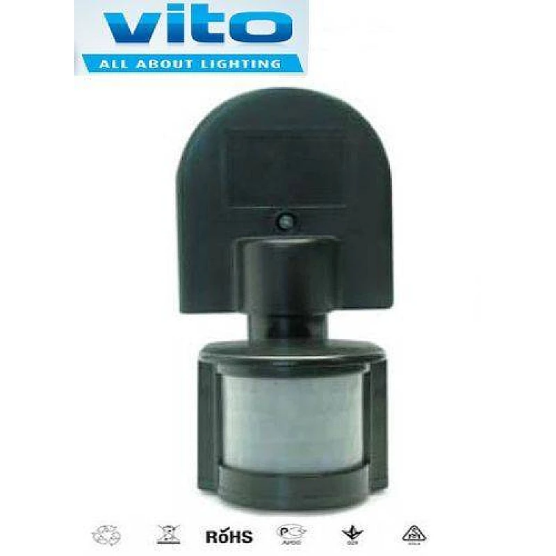 Ανιχνευτής κίνησης Επίτοιχος Μαύρος MS02 VITO 6110030 Ανιχνευτής κίνησης Επίτοιχος Μαύρος MS02 VITO 6110030