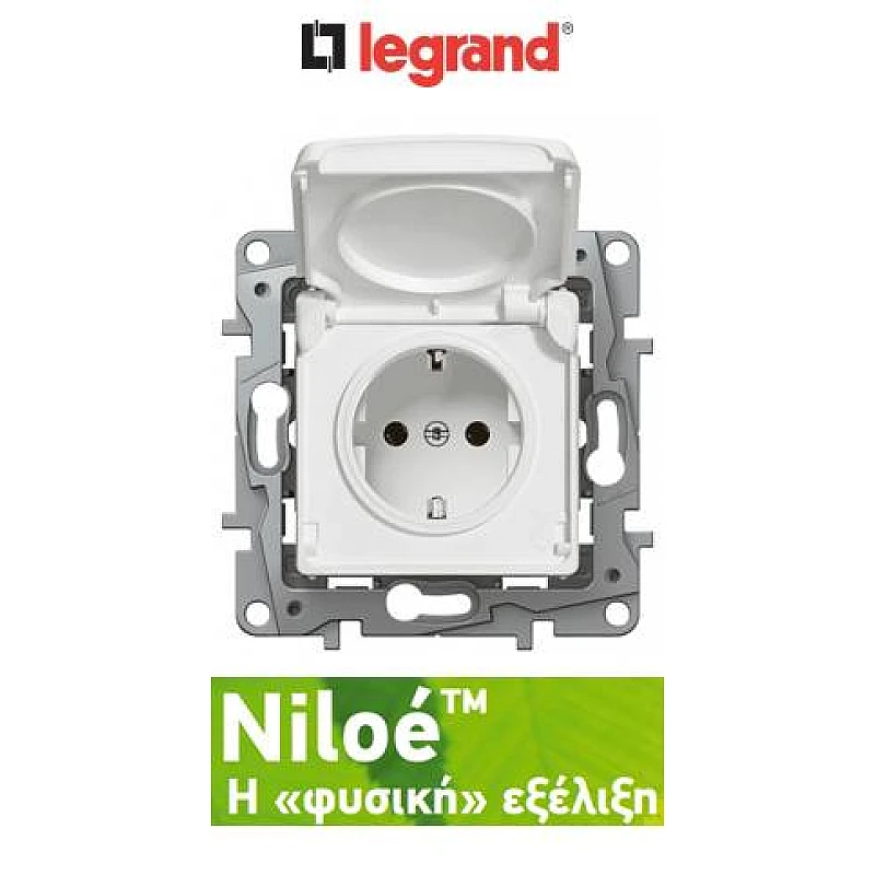 LEGRAND NILOE 764532 Πρίζα Σούκο Με καπάκι 16A 250V Λευκή LEGRAND NILOE 764532 Πρίζα Σούκο Με καπάκι 16A 250V Λευκή