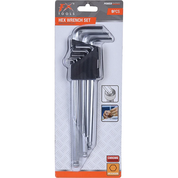 Σετ κλειδιά άλεν μακριά 9 τεμάχια R05000100 FX Tools