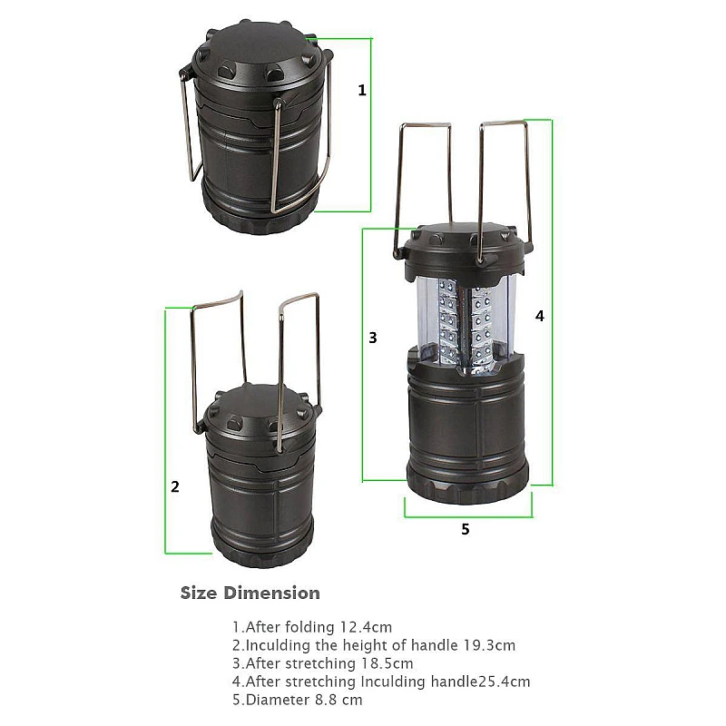 LED Φωτιστικό-Φανάρι Πτυσσόμενο Μπαταρίας με 30 leds SL1-23