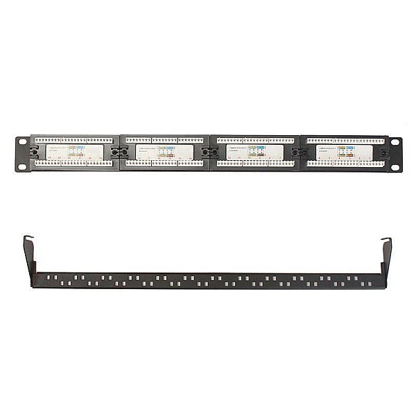 SWPP-CAT5E-UTP24 Patch panel 19" CAT 5e UTP 24 θυρών σε μαύρο χρώμα 1U SAFEWELL