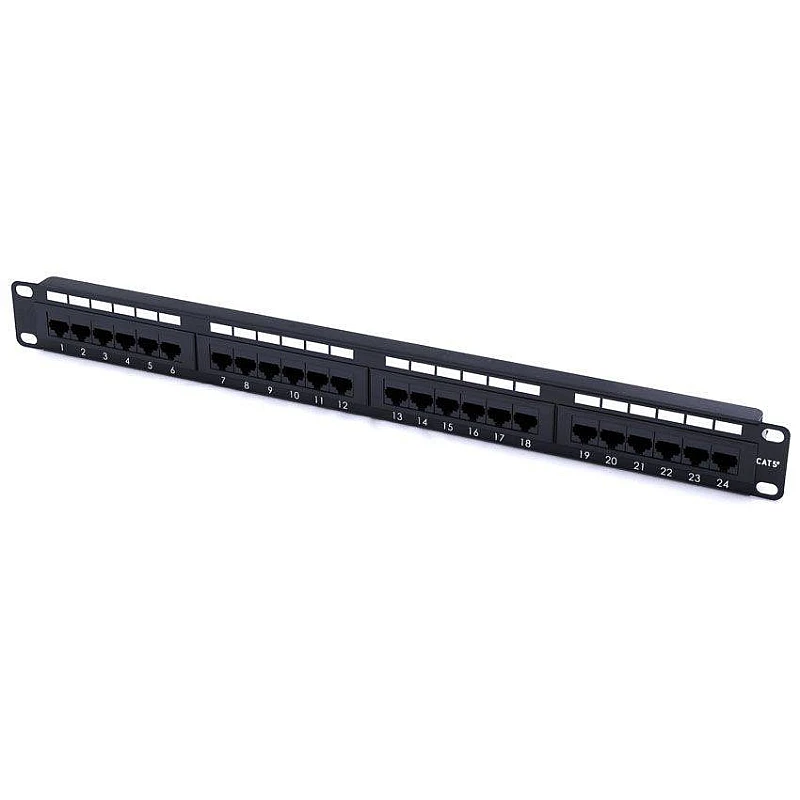 SWPP-CAT5E-UTP24 Patch panel 19" CAT 5e UTP 24 θυρών σε μαύρο χρώμα 1U SAFEWELL SWPP-CAT5E-UTP24 Patch panel 19" CAT 5e UTP 24 θυρών σε μαύρο χρώμα 1U SAFEWELL