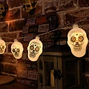 Διακοσμητικό Φωτιστικό Γιρλάντα LED Halloween skulls σε Λευκό Χρώμα OEM Διακοσμητικό Φωτιστικό Γιρλάντα LED Halloween skulls σε Λευκό Χρώμα OEM