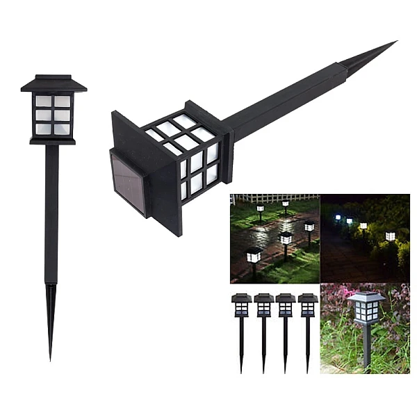 Ηλιακό φωτιστικό φανάρι LED πλαστικό 40cm ZD50 Σετ 2 τεμάχια