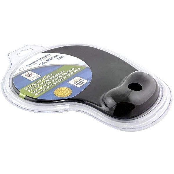 Mousepad με Gel στήριξης για τον καρπό σε μαύρο χρώμα Esperanza EA137K