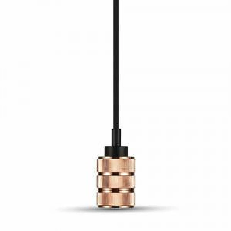 Φωτιστικό κρεμαστό E27 Αλουμινίου Rose Gold με υφασμάτινο καλώδιο VT-7999 V-TAC Φωτιστικό κρεμαστό E27 Αλουμινίου Rose Gold με υφασμάτινο καλώδιο VT-7999 V-TAC