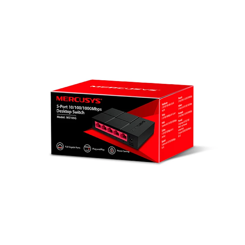 MERCUSYS MS105G switch δικτύου 5 Port Giga 10/100/1000 Mb/s MERCUSYS MS105G switch δικτύου 5 Port Giga 10/100/1000 Mb/s