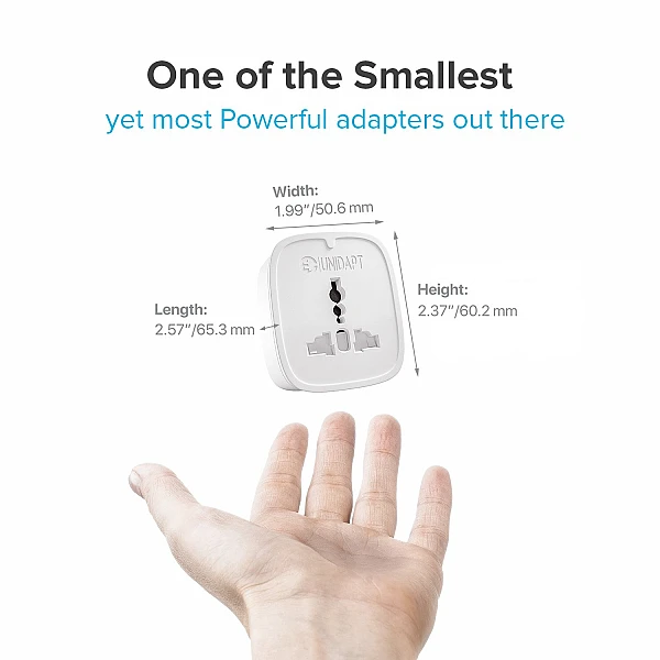 UNIDAPT Ταξιδιωτικός αντάπτορας 10A/250V με 2 θύρες USB  5V/2.1A A-2035