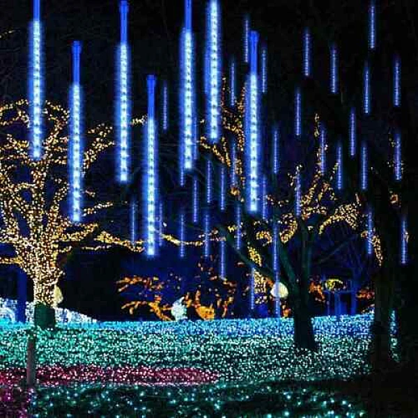 Ηλιακά Λαμπάκια LED Μπλε χρώμα 8τεμ τύπου Μετεωρίτης LML48B OEM