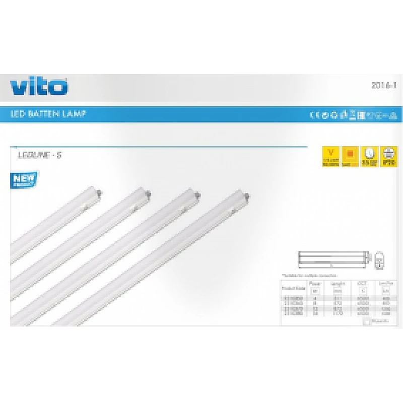 Φωτιστικό LED T5 16W 120cm Φυσικό λευκό 4000K Ledline-s VITO 2310381 Φωτιστικό LED T5 16W 120cm Φυσικό λευκό 4000K Ledline-s VITO 2310381