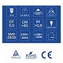 Λαμπτήρας Led E14 C37 4.9Watt Φυσικό λευκό 4000K Κεράκι 94704000 OMU Lighting Λαμπτήρας Led E14 C37 4.9Watt Φυσικό λευκό 4000K Κεράκι 94704000 OMU Lighting