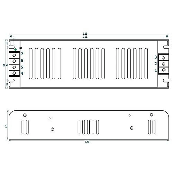 Τροφοδοτικό ταινίας Led SLIM 200W 12V 17A ADLS-200-12 Adlerpower