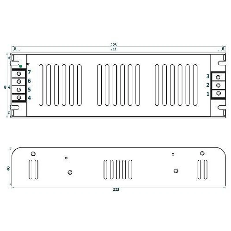 Τροφοδοτικό ταινίας Led SLIM 200W 12V 17A ADLS-200-12 Adlerpower