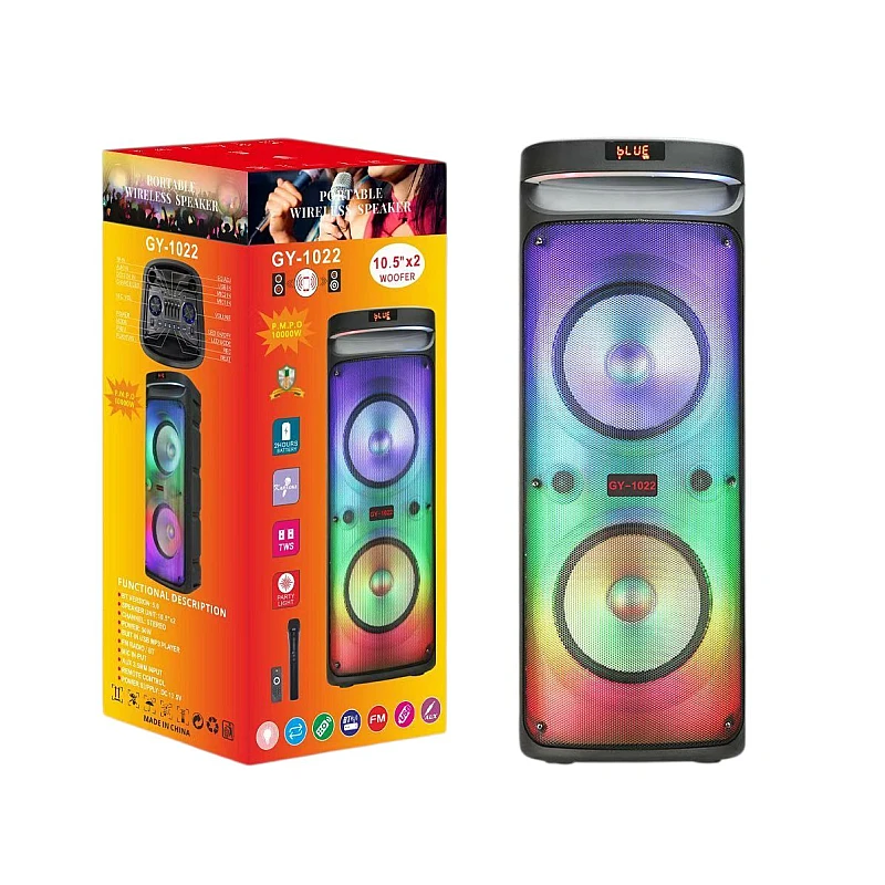 Φορητό Ηχείο Bluetooth 2x10.5' 50/1000watt RGB FM TWS GY-1022 KBQ