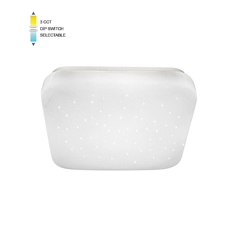 LED Φωτιστικό οροφής εξωτερικό COSMOS-S-33 18W, Star Effect, 3CCT Λευκό 330×330mm VITO 2027660