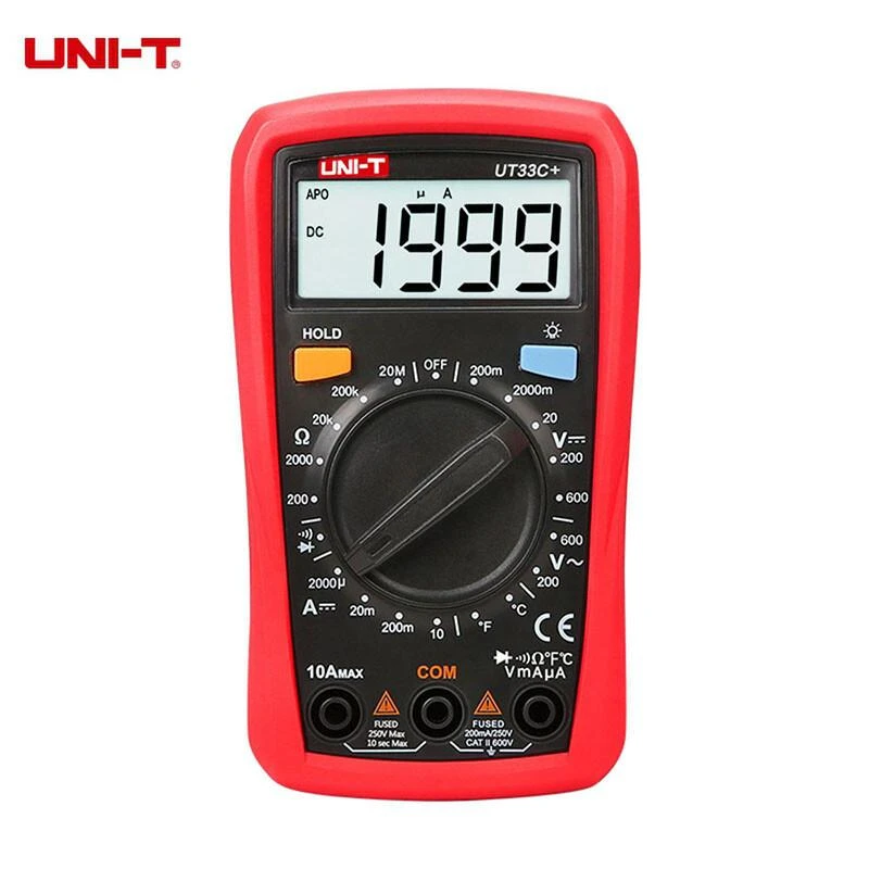 UNI-T UT33C+ Ψηφιακό Πολύμετρο 600V 10A με Μέτρηση Θερμοκρασίας 5019#