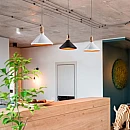 Φωτιστικό Κρεμαστό Μονόφωτο Ε27 Ø350 από Σίδερο και ξύλο με Λευκό σώμα VT-7535 V-TAC 3763