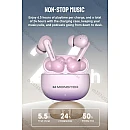 Monster Buds AURA FIT XT02 Handsfree Ακουστικά με Θήκη Φόρτισης Ροζ