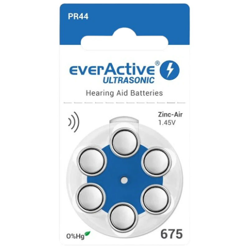 EverActive ULTRASONIC 675 / PR44 Μπαταρίες Ακουστικών Βαρηκοΐας 1,45V 6τμχ