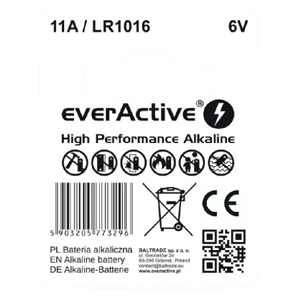 EverActive 11A / LR1016 / MN11 Αλκαλική Μπαταρία 6V 1τμχ 11ABL1