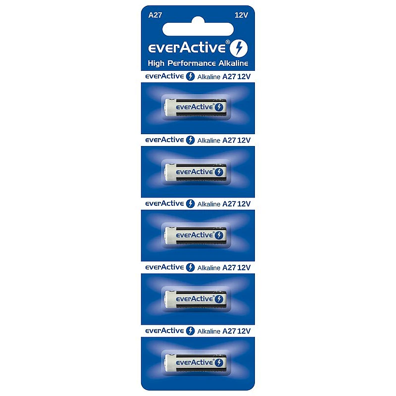 EverActive Αλκαλικές μπαταρίες 12V (27A) πακέτο 5 μπαταριών L828 EverActive Αλκαλικές μπαταρίες 12V (27A) πακέτο 5 μπαταριών L828