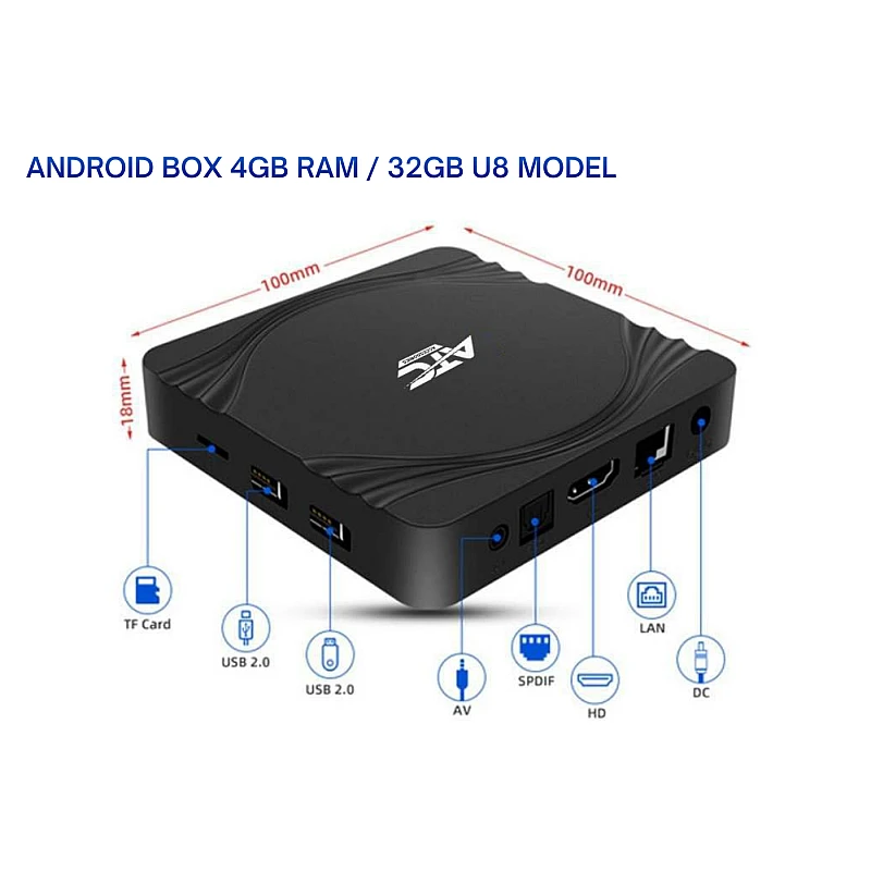 ATC Android Box 4GB RAM / 32GB U8 Model 03.007.0030