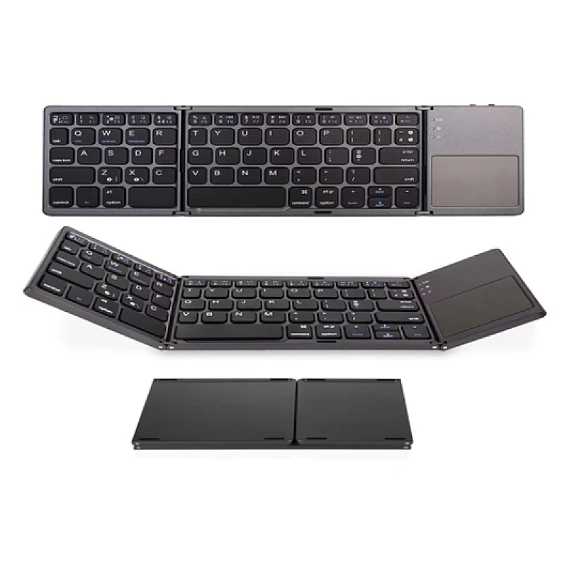 Aσύρματο πτυσσόμενο πληκτρολόγιο με επιφάνεια αφής Bluetooth 3.0 B033 μαύρο OEM