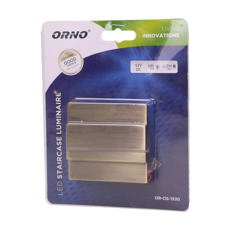 Φωτιστικό Σκάλας LED CYGNUS 1.2W 12V DC 3000K 100lm IP44 Ορείχαλκος OR-OS-1530L3/BR ORNO