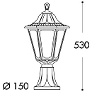 Fumagalli Minilot Rut Φαναράκι επιδαπέδιο εξωτερικού χώρου Μαύρο 6πλευρο 260x530mm IP55 E26.111.000.AXE27