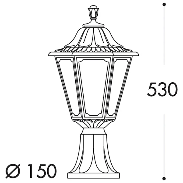 Fumagalli Minilot Rut Φαναράκι επιδαπέδιο εξωτερικού χώρου Μαύρο 6πλευρο 260x530mm IP55 E26.111.000.AXE27