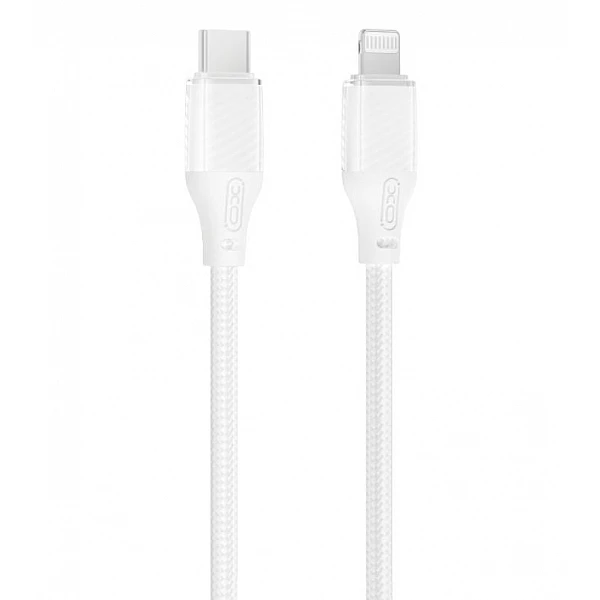 XO NB-Q291A Braided Lightning σε Type-c 27W Καλώδιο Λευκό 1m